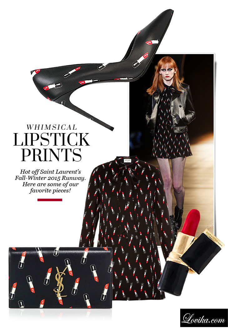 Saint Laurent Lipstick Prints FW 2015 Collection