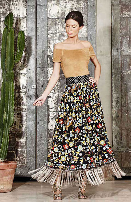 how to wear off the shoulder top - pattern play maxi skirt