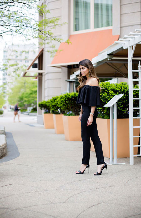 how to wear off the shoulder top - slim fit pants