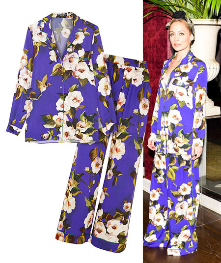 Dolce & Gabbana Floral Print Silk Charmeuse Pajama Suit Sets