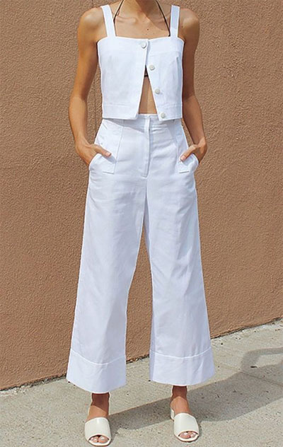40 Amazing White Wide Leg Pants Outfits to Wear This Summer