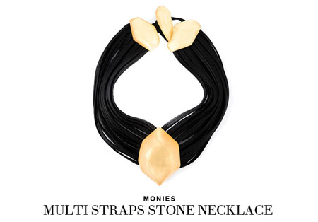 monies multi straps stone necklace