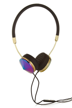 FRENDS Layla leather and iridescent metal headphones