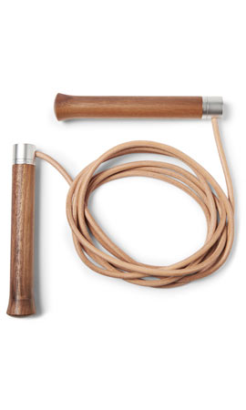 Berluti Hock Design Leather Wood and Steel Skipping Rope