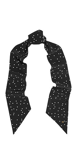 SAINT LAURENT Polka-dot silk-georgette scarf