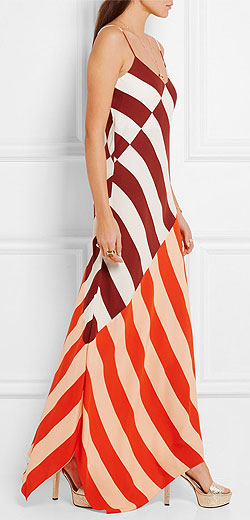 JONATHAN SAUNDERS Connie stripe-print sleeveless dress