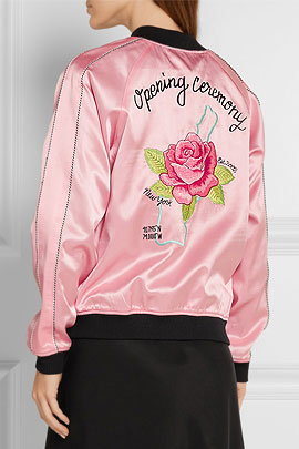 Opening Ceremony Reversible Silk Embroidered Bomber Jacket