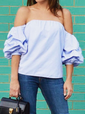 Ruffle Sleeve Top Outfit Ideas | Lovika #street #style #OOTD