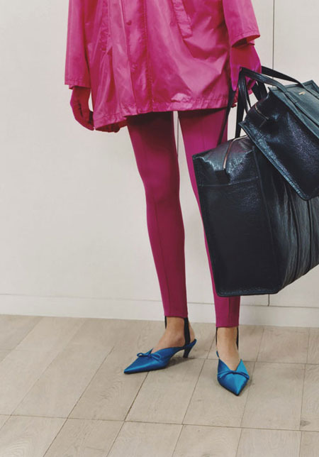 Balenciaga pointy-toe satin mules | Lovika #heels #flat