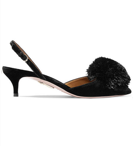 LOVIKA | Aquazzura powder puff velvet sandals #heels #pumps #shoes
