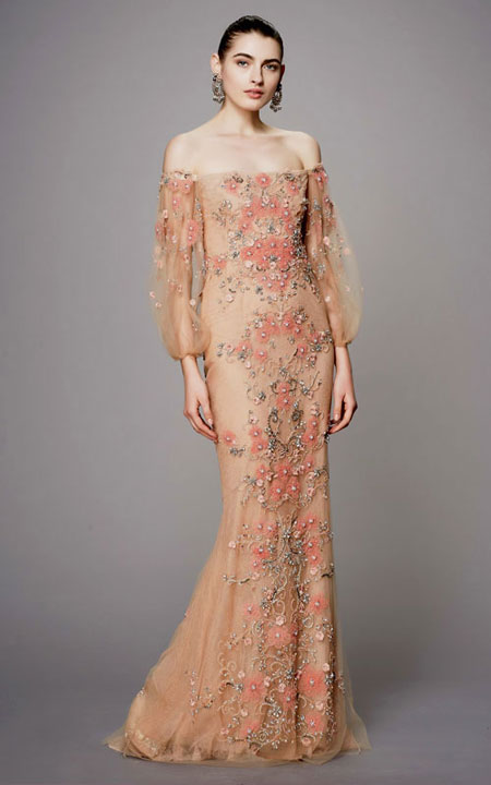 LOVIKA | Marchesa Pre-Fall 2017 Evening Gowns and Dresses #floral