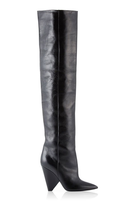 LOVIKA | Saint Laurent Crinkled leather knee boots