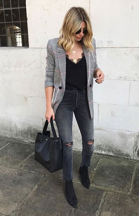 How to wear oversized blazer this fall #outfits #street #style #jeans #casual #tshirt