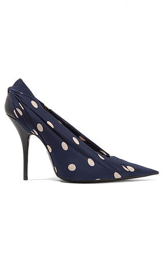 LOVIKA | Balenciaga polka dot silk pointy toe pumps #shoes