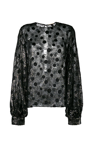 LOVIKA | Polka dot sheer blouse #top #black #clothing