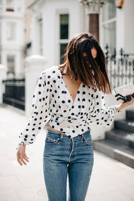 LOVIKA | Polka dot blouse outfit ideas #trending