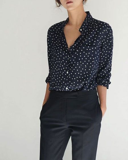 LOVIKA | Polka dot blouse outfit ideas #trending