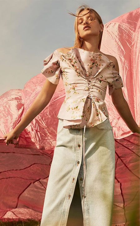 Fashion Editorial - Modern Romance featuring beautiful floral dresses and clothing in pastel shades