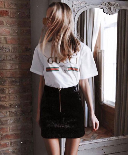 Gucci t-shirt outfit ideas #outfits #ootd