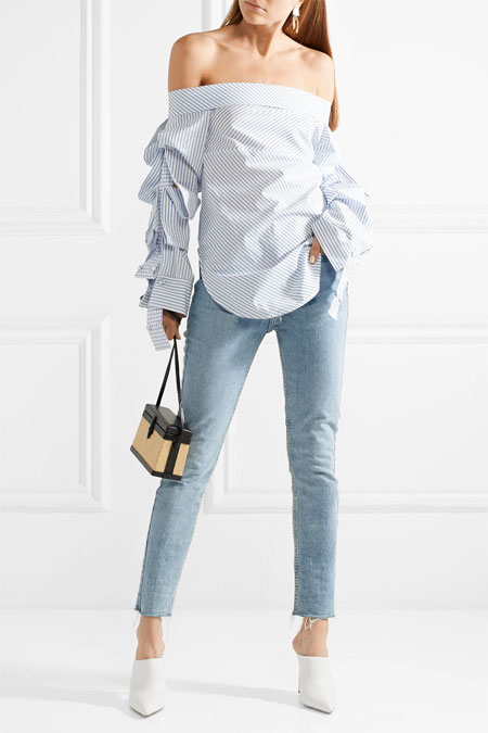 White mules outfit ideas #loafers #outfits #OOTD #spring #summer