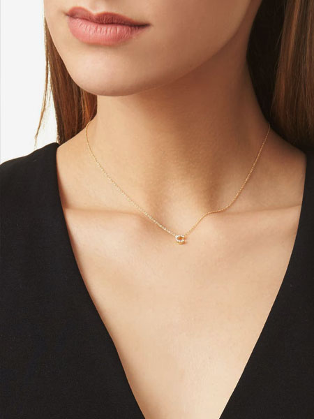 designer initial pendant gold necklace