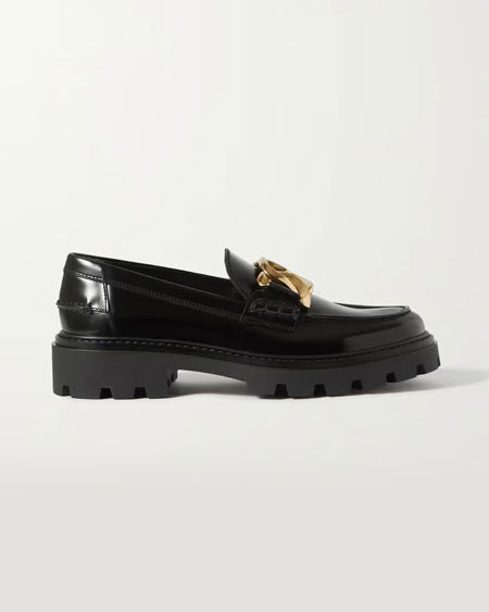 designer chunky black loafers